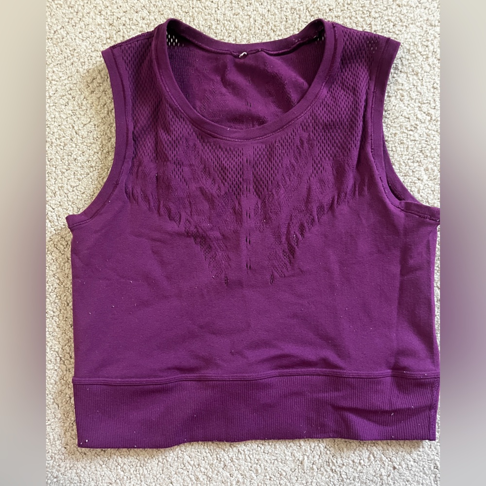 Athleta Purple Fitted Crop Tank Top
